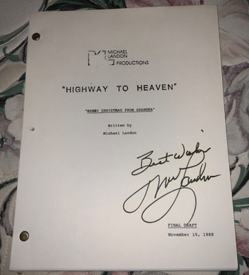 Michael Landon Signed Highway To Heaven Script + Victor French