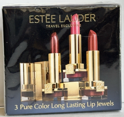 Estee Lauder 3 Pure Color Crystal Lip Jewel: BLUSHING, CANDY, FIG