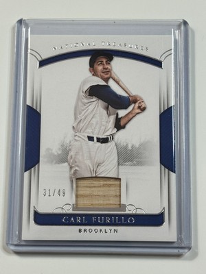 2018 Panini National Treasures Games Used Bat Material #88 Carl Furillo 31/49