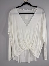 Double Zero Blouse Faux Wrap V Neck Cross Ove...