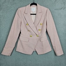 Rr Rachel Parcell Double Breaster Women’s Pink Golden Buttons Blazer Size Xxs