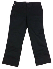Women's Polo Jeans Ralph Lauren Crop Pants Size 6 Casual Cuffed Hem 25" Ins BLK