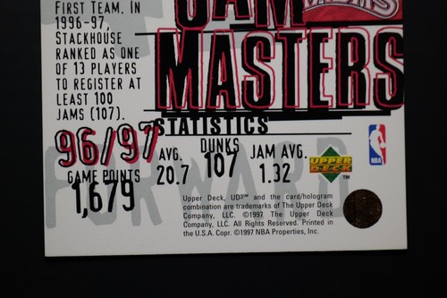 1997-98 Upper Deck UD3 Jam Masters Jerry Stackhouse #7 - Bild 6 von 6