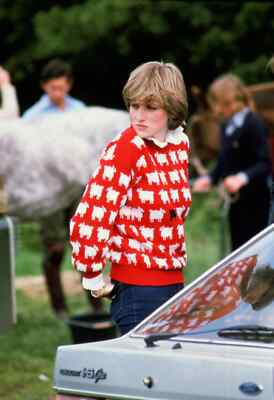 Princess Lady Diana Red Wool Sheep Sweater Warm & Wonderful Rowing Blazers