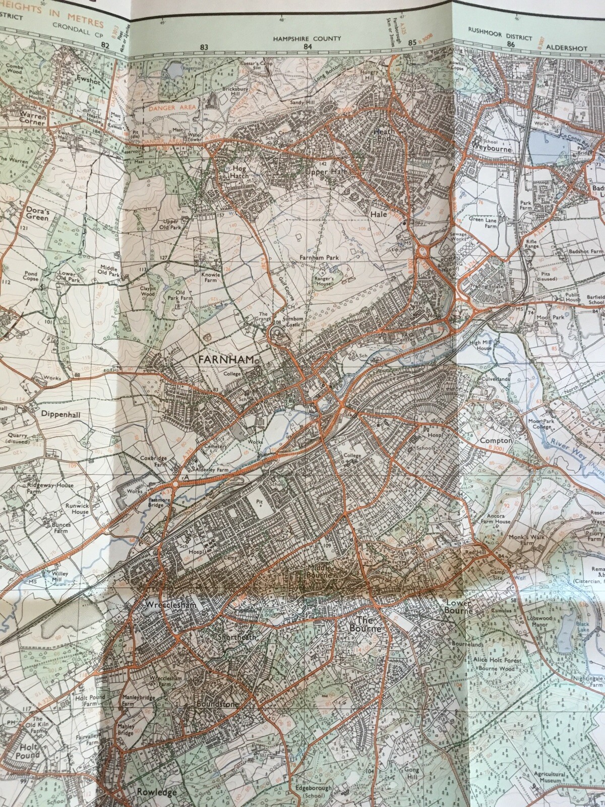 1980 Ordnance Survey Pathfinder Map SU84/94 Farnham And Godalming (incl ...