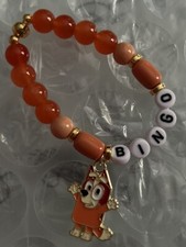  BLUEY  BINGO BEADED FRIENDSHIP BRACELET HANDMADE in USA Orange