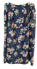 Sag Harbor Women s Floral Pleated 1/2 Elastic Waist Pockets Midi Skirt Size 1X