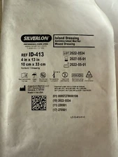 Silverlon ID-413 Antimicrobial Barrier Wound Dressing 4" x 13" Lot of 5 (New)