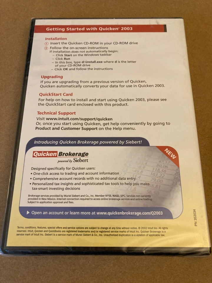 Intuit Quicken 2003 Deluxe Finance Software For Windows 95 98 2000 ME XP Sealed - Image 2 of 2