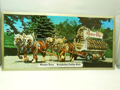 VTG ORIGINAL MEISTER BRAU PETER HAND TOC ADVERTISING SIGN 11'' X 22'' CHICAGO ILL