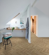 VINYL Oak Chevron | Parquet Effect Quality Wood Plank Design Luxury Floor Lino