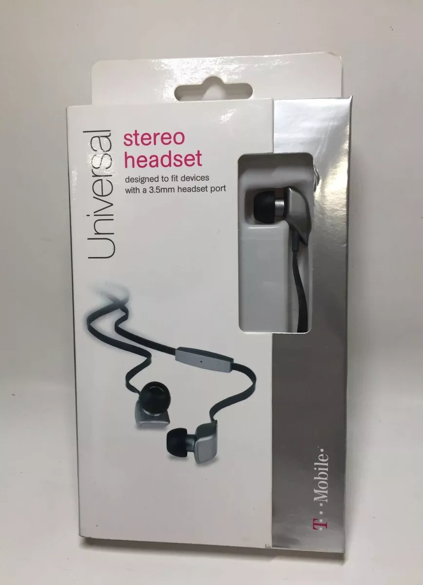 T Mobile Stereo Headset Tangle Free Cord Flat Cable Headphones