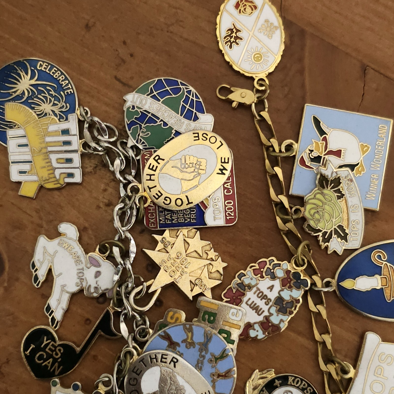 VTG 1980's KOPS TOPS Bracelets 41 Charms Kops Pledge Charm US Patent