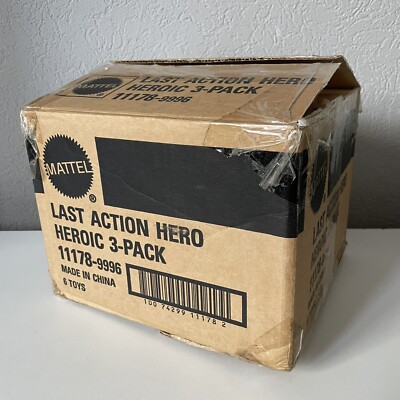 1993 Mattel Last Action Hero Heroic 3-Pack Vintage Shipping Case Original Karton