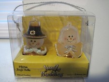 THANKSGIVING PILGRIM JINGLE BUDDIES BY ROMAN SET OF TWO NEW