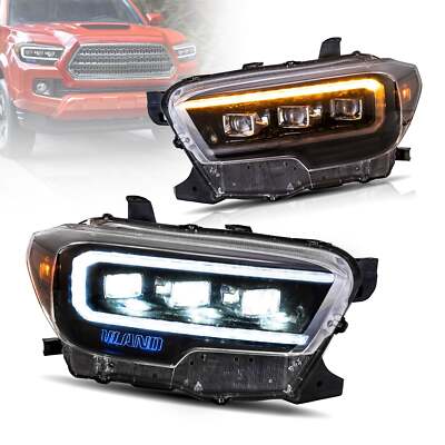 Vland Projector Headlights LED DRL For 2016-2023 Toyota Tacoma Startup Animation