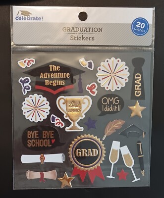 Graduation Stickers Scrapbooks, Card Making 20 Piece 3D Foil