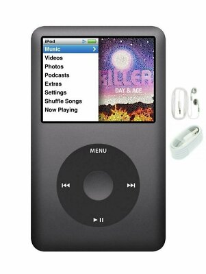 Apple iPod classic 7th Generation Black (160 GB) - Bundle - Tested 