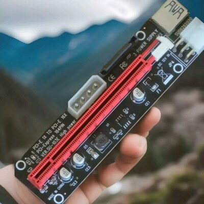 6 Pack of 4-pin Molex PCIe GPU Riser Express Cable 16X to 1X 