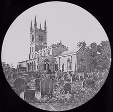 Glass Magic Lantern Slide THE CHURCH AT LUTTERWORTH C1900 PHOTO ENGLAND 