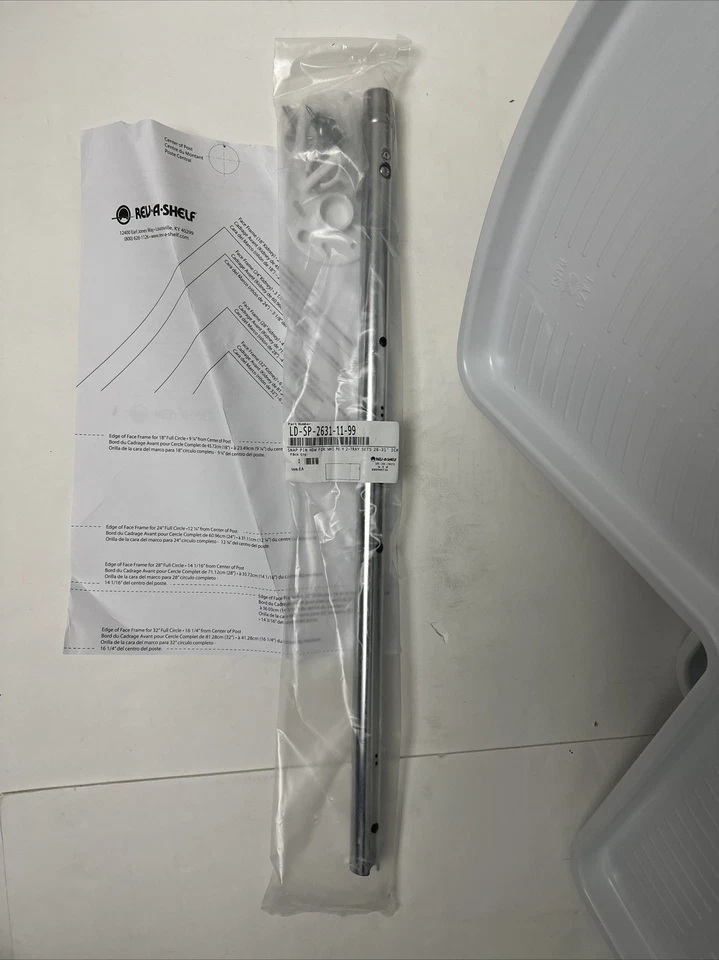 Rev-A-Shelf LD-2472-32-11-1 Lazy Daisy Plastic 2-Shelf 32" Kidney - White - Image 4 of 4