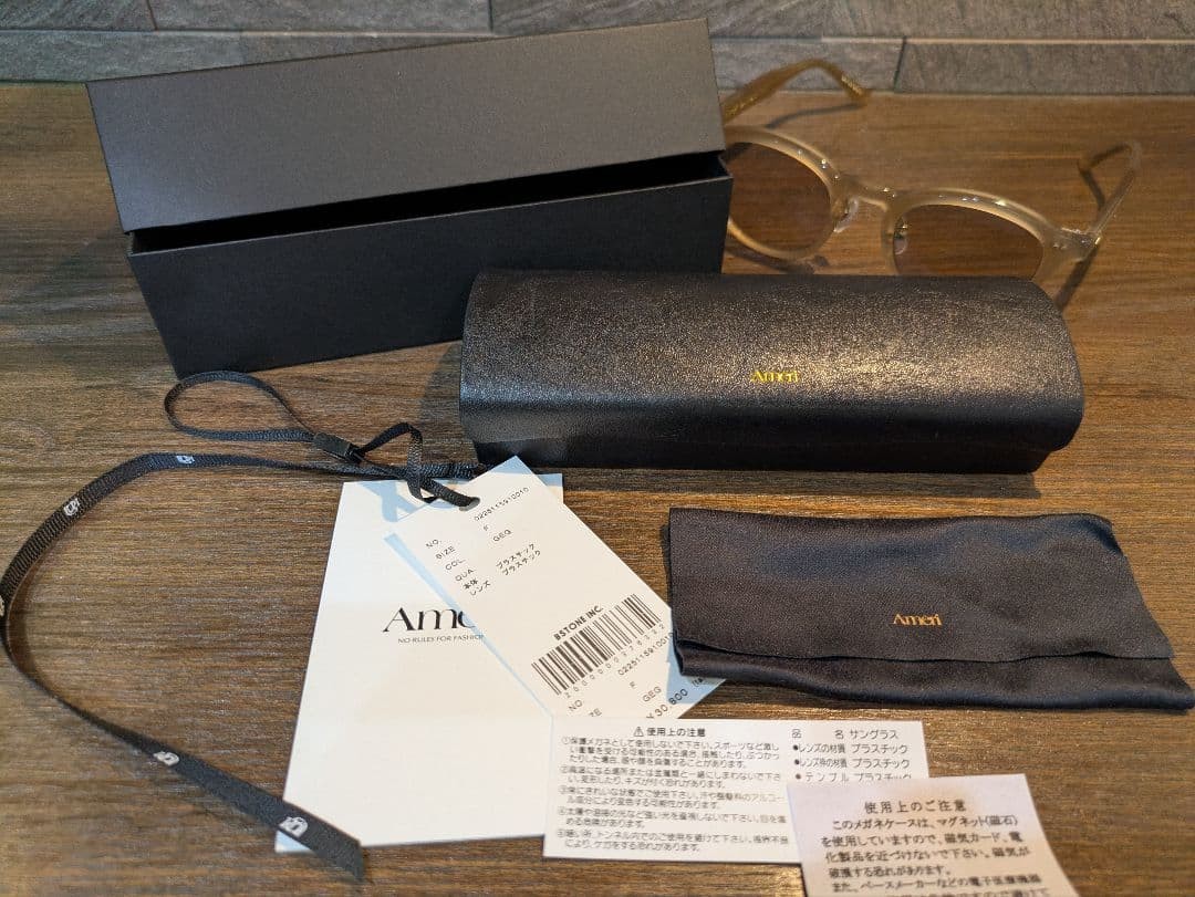 Ameri VINTAGE Acetate Sunglasses Gray Beige Frame… - image 8