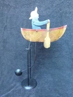 FOLK ART WHIRLIGIG ROWER KINETIC BALANCE SCULPTURE METAL HAND PAINTED MOBILE