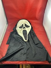 Scream Ghost Face Full Mask with Hood White Black Adult Halloween READ