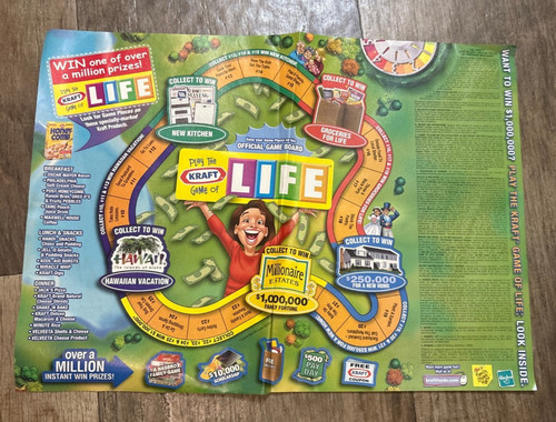 Kraft Advertising Game of Life Promo Print Ad Vintage 2000 Y2K Pamphlet Paper