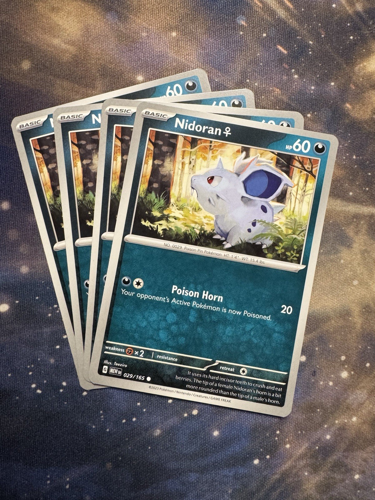Pokémon TCG Nidoran F 029/165 Sv: Scarlet & Violet 151 Regular x4