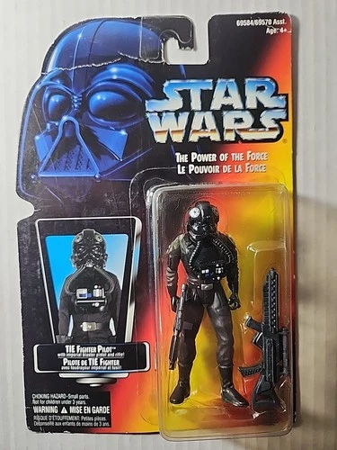 Tie Fighter Pilot Star Wars Power Of The Force 1995 New Sealed On Damaged Card