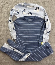 Carter's Just One You Toddler Boys 4T Penguins  Stripes Cotton Pajama Set