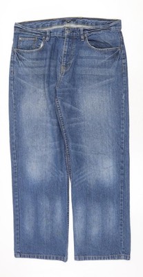 Dylan George Herren Jeans blau Baumwolle Straight Größe 36 im Regular Zip