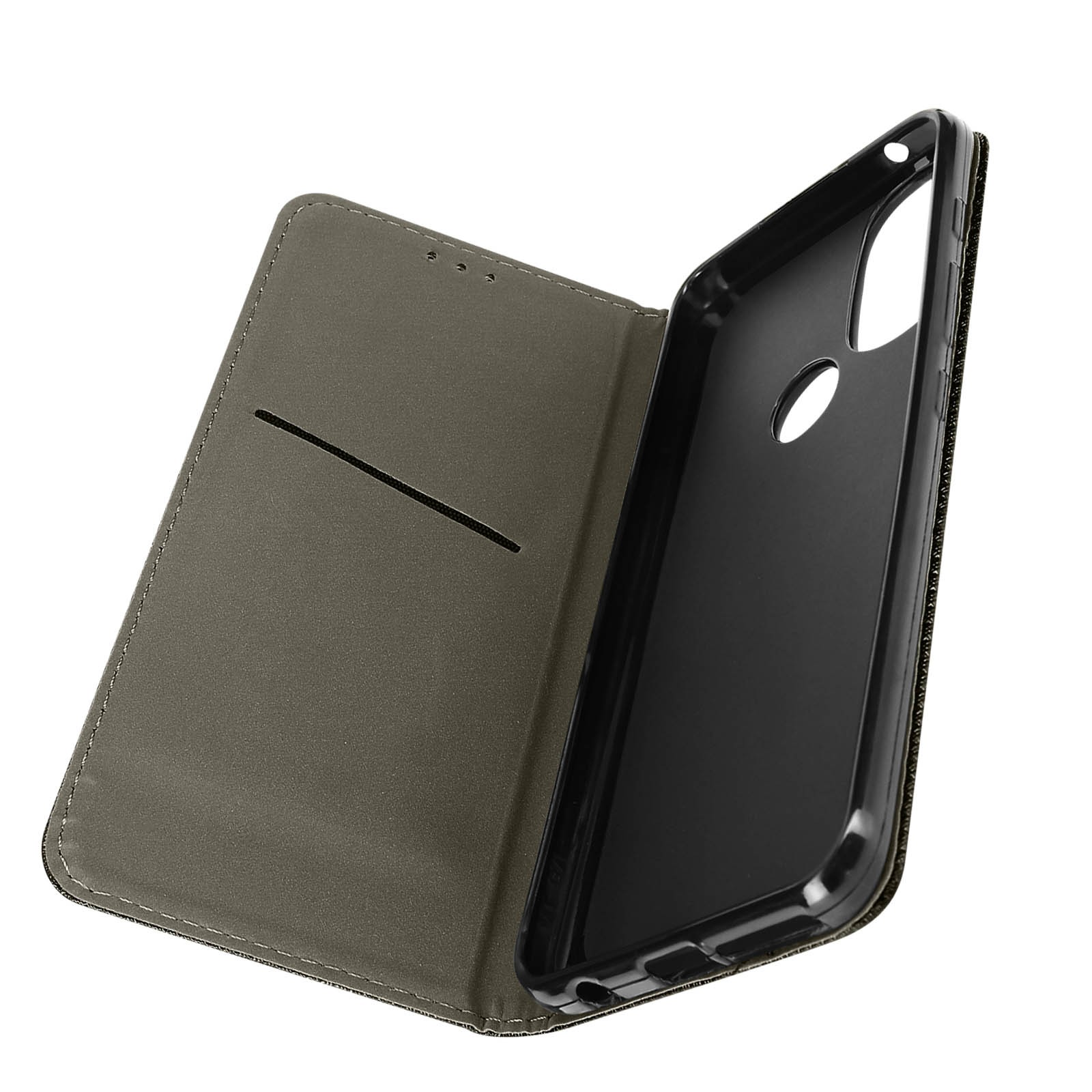Housse cuir synthétique Moto G71 5G noire à rabat multifonction