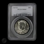 1969-D Kennedy Half Dollar PCGS MS64 40% Silver -E0116