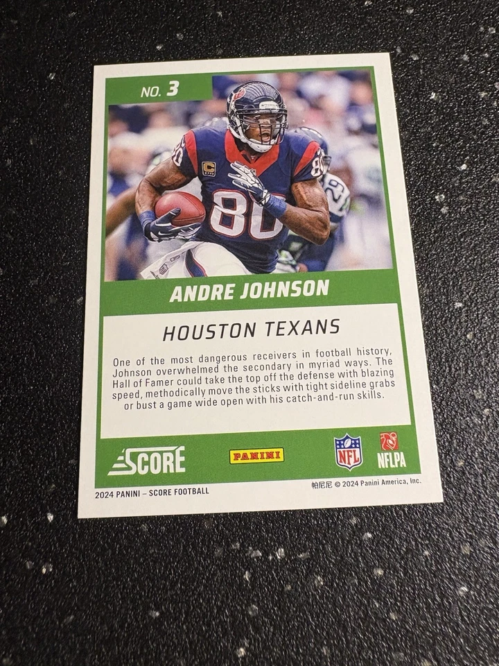 2024 Score - First Ballot Andre Johnson #3 NFL Houston Texans WR - Image 2 of 2