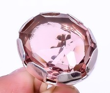 Pink Amethyst 925 Sterling Silver Artisan Handmade Ring Size Adst R10 A31