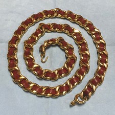 Super Rare and Valuable Vintage Chanel Extra Thick Chain Belt in Gold/Red