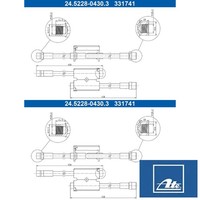 2X Bremsschlauch ATE 24.5228-0430.3 2 BremsschläUche Rechts Links Hinten