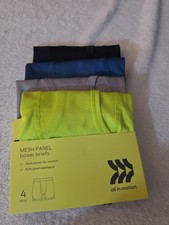 All In Motion Boys Mesh Panel 4pk Boxer Briefs Youth Size Small 6-7 
