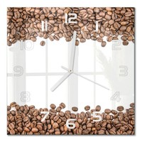 Glasuhr Aus GehäRtetem Glas Glas-Wanduhr Kaffeebohnen WeißE Zeiger 30X30 Cm