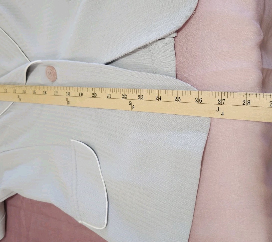 VTG KC Spencer 2pc Suit SET Pleated Skirt & Jacket 10 Medium Lt Gray Pinstriped