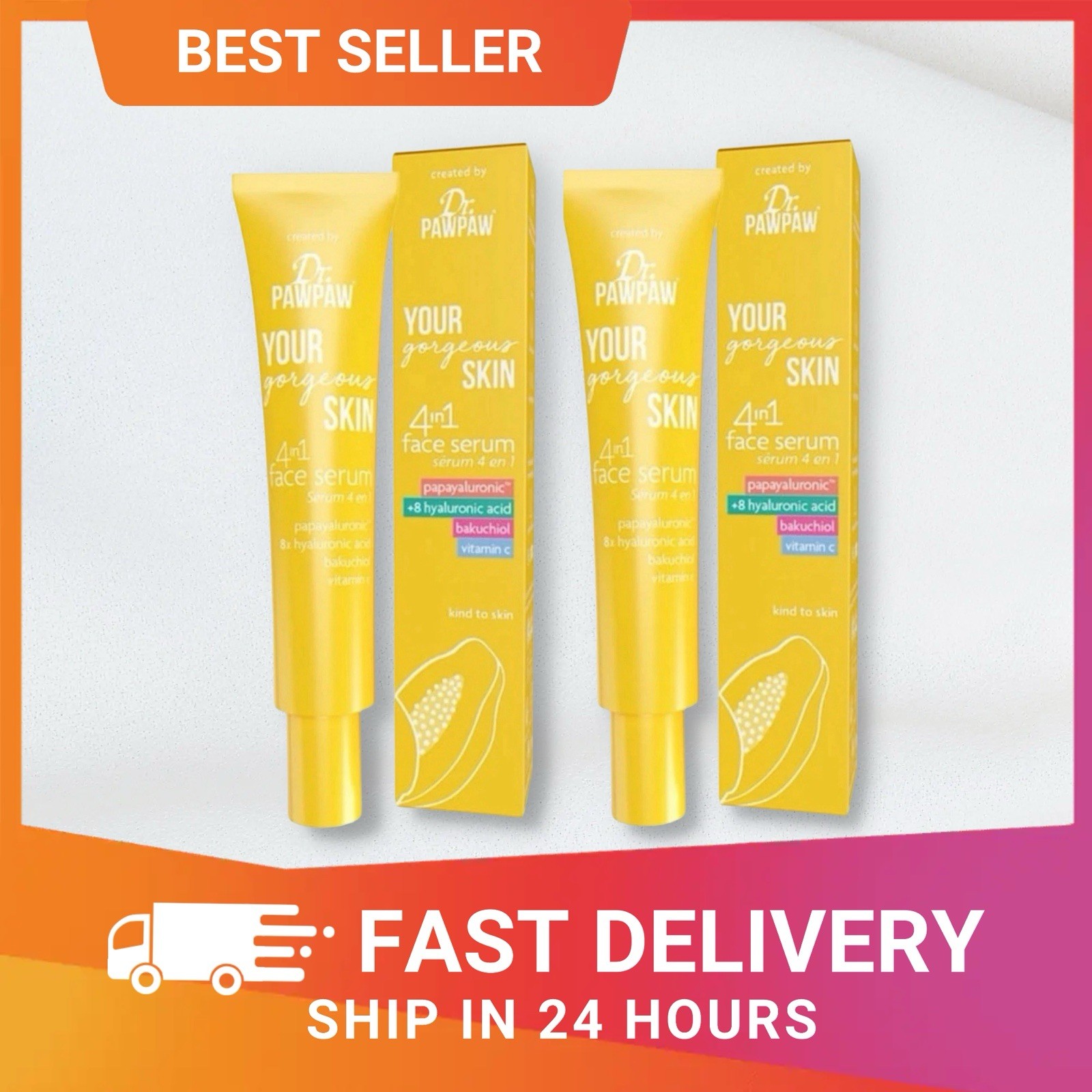 Dr.PAWAW Your Gorgeous Skin 4 In 1 Face Serum 30ml-2 Pack RRP £30