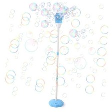Bubble Machine with Lights for Outdoor, Automatic Bule Stand Bubble Machine