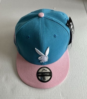 帽子 PLAY BOY x DELUXE HAT Playboy Headgear Classics Fitted Hat 7 7/8 Pink Blue White Bunny