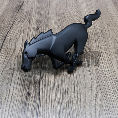 8'' Front Grille Emblem Metal Running Horse For Mustang Matte Black Badge 9786543