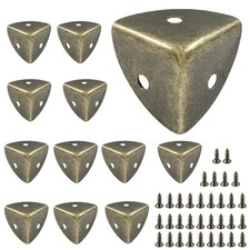 LifCratms 12Pcs Box Corner Protectors, 1" 25mm Metal 1"x1"x1", Bronze