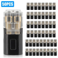 50PCS Double-Wire Plug-in Cable Snap Connector Terminal Block w/ Locking Buckle