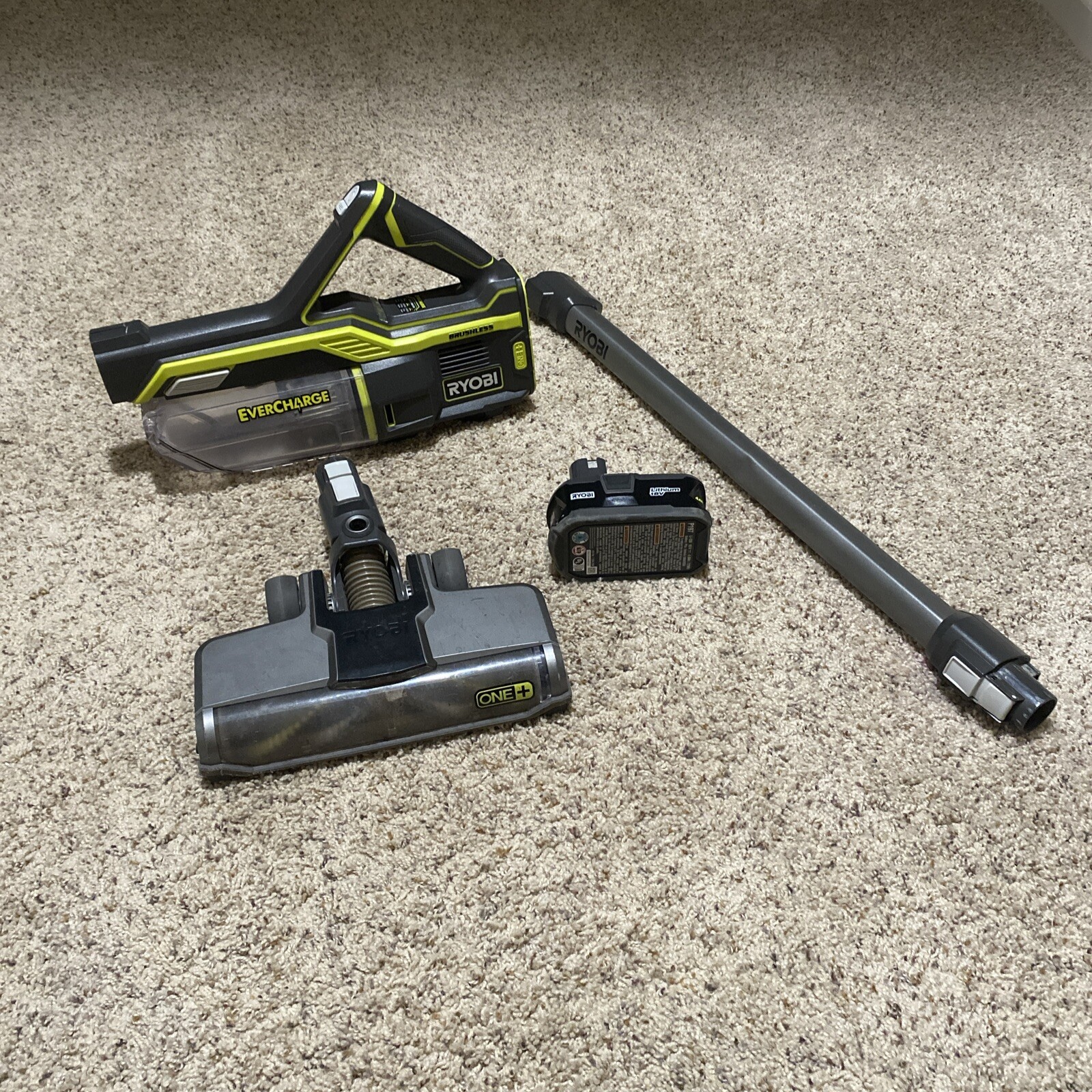 Ryobi P7181K 18V One+ Brushless Stick Vacuum Kit with Battery No