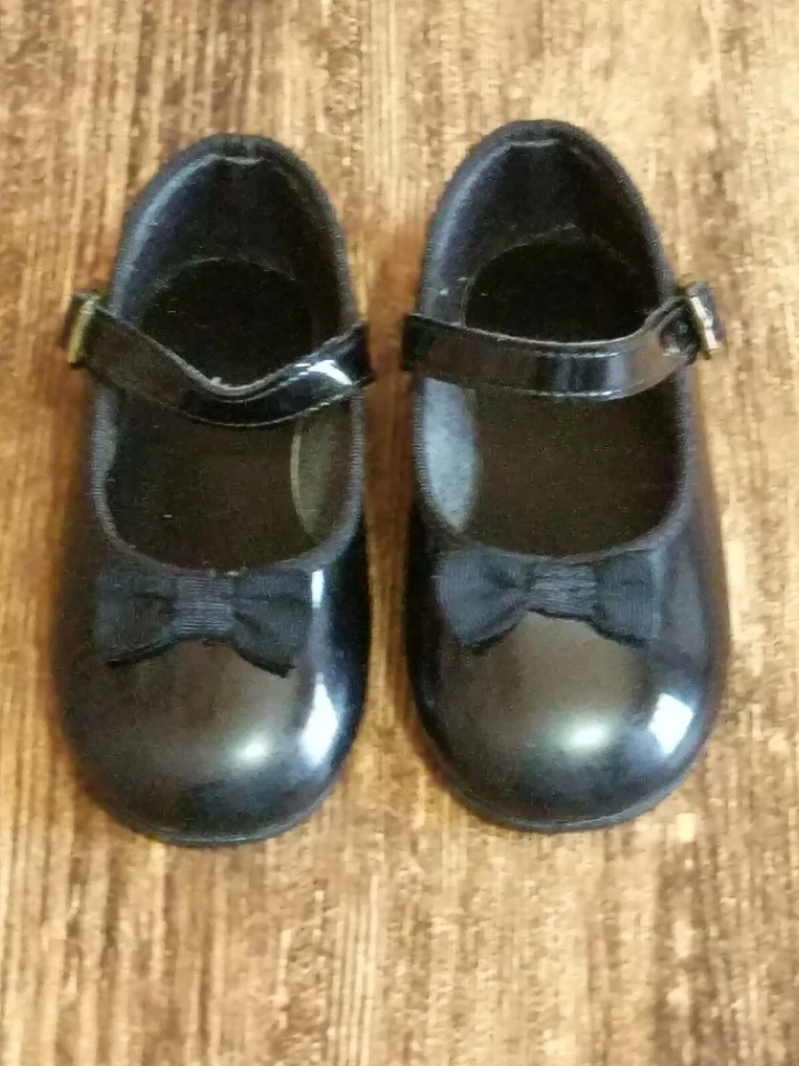 JCPenney Mary Jane Baby Shoes Black Patent Leather US Size 3